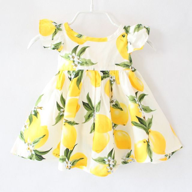 Lemon Print Dress Toddlers Family Lemon Print Dress Toddlers Family